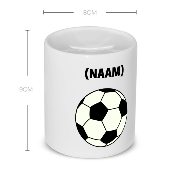 voetbal mok met eigen naam Spaarpot