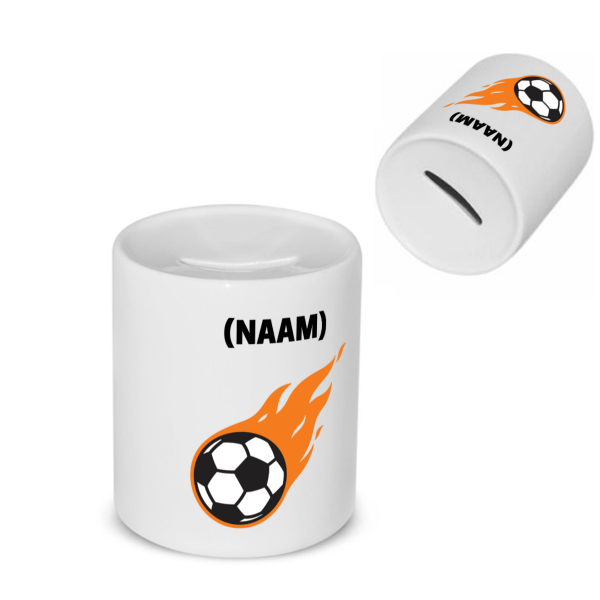 voetbal mok met eigen naam Spaarpot