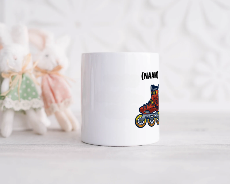 skeeleren mok met eigen naam Spaarpot