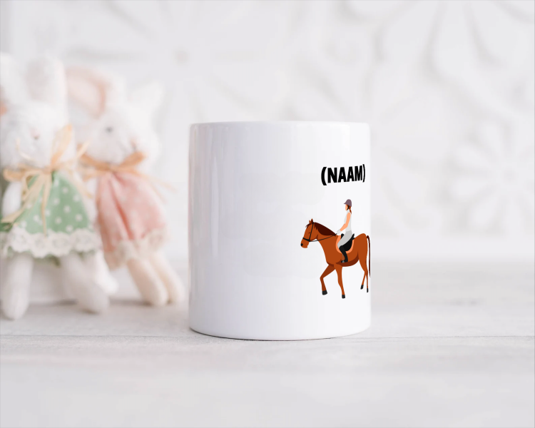 paardrijden mok met eigen naam Spaarpot