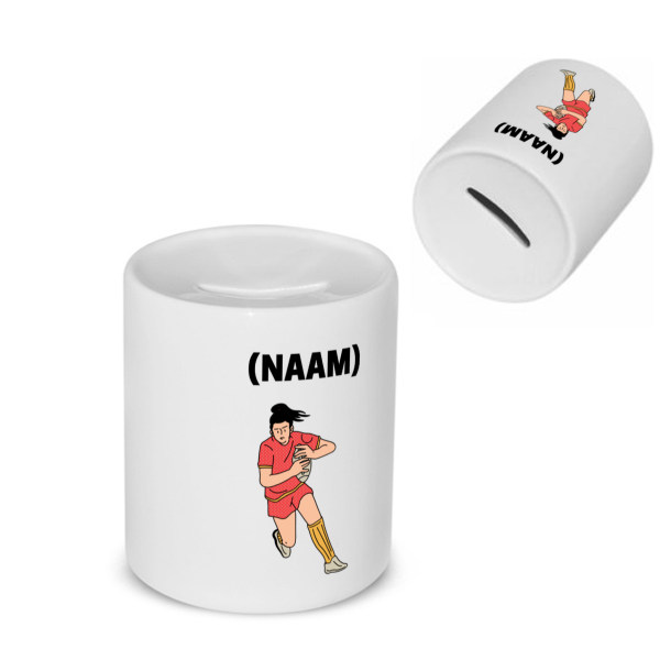 rugby mok met eigen naam Spaarpot