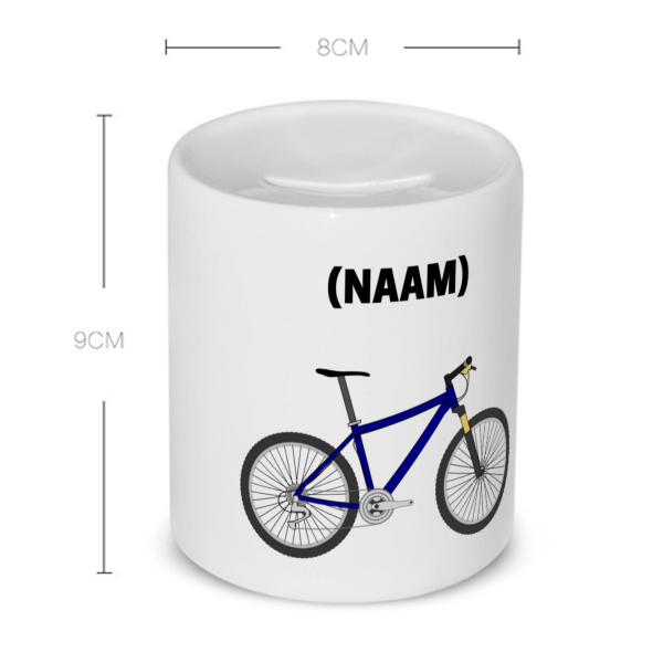 mountainbike mok met eigen naam Spaarpot