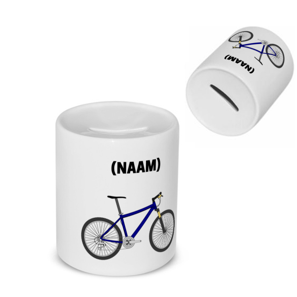 mountainbike mok met eigen naam Spaarpot