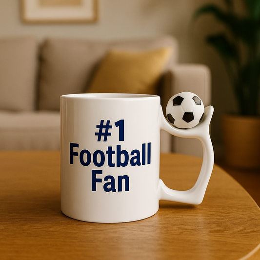 Gepersonaliseerde Voetbal Mok 330 ml – Keramiek met Sportieve Touch
