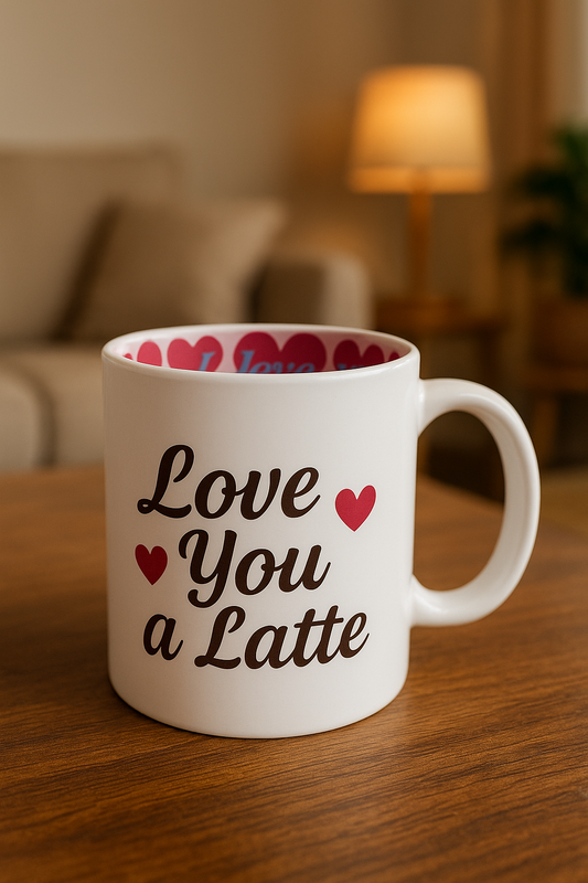 Romantische Mok 300 ml – Keramiek met “I Love You” Binnenkant | Persoonlijk Cadeau