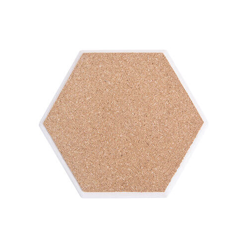 Keramische Onderzetter Hexagon – Met Kurk (Personaliseerbaar)