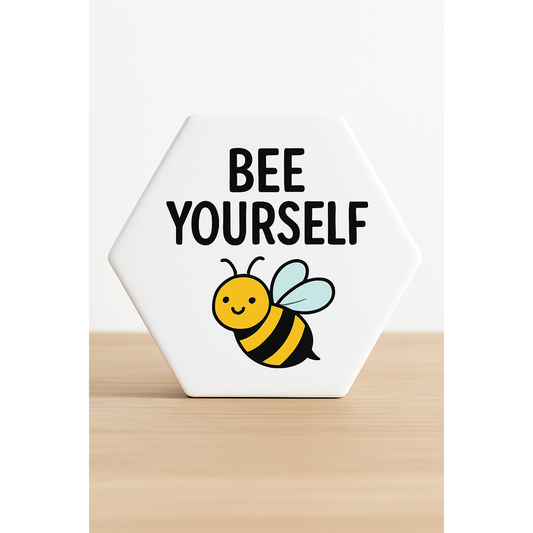 Keramische Onderzetter Hexagon – Met Kurk (Personaliseerbaar)