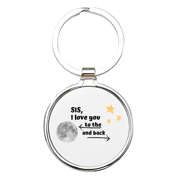 sis i love you to the moon and back Sleutelhanger