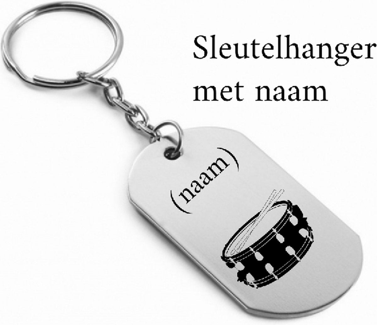 Drum sleutelhanger met naam