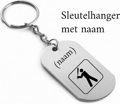 Baseball sleutelhanger met naam