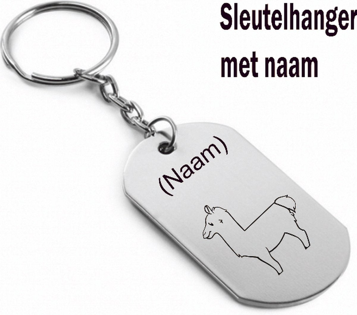 Alpaca sleutelhanger met naam