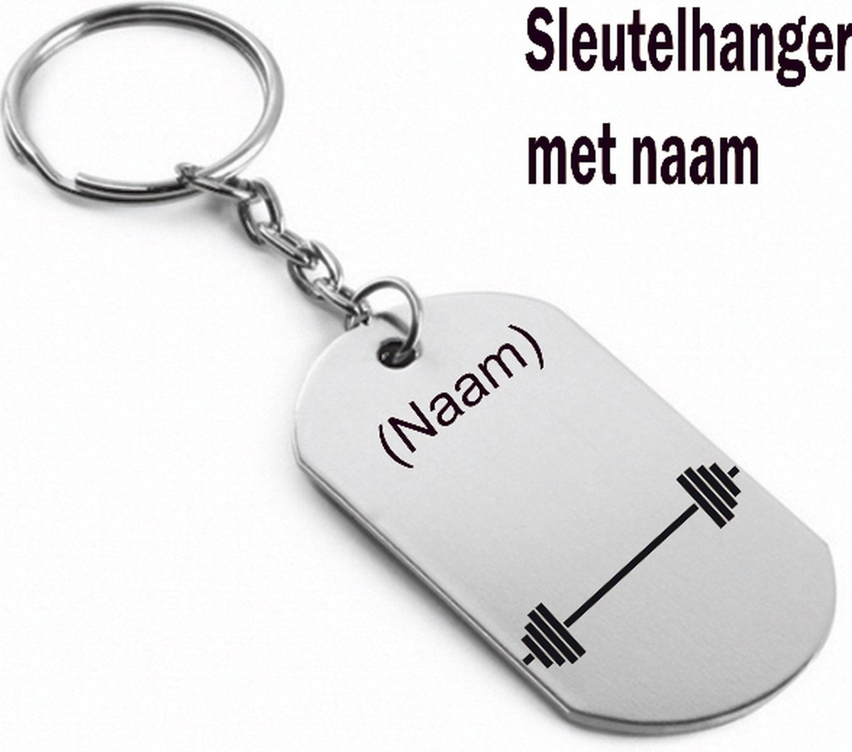 Fitness sleutelhanger met naam