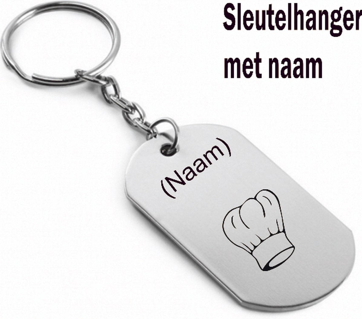 Koken sleutelhanger met naam