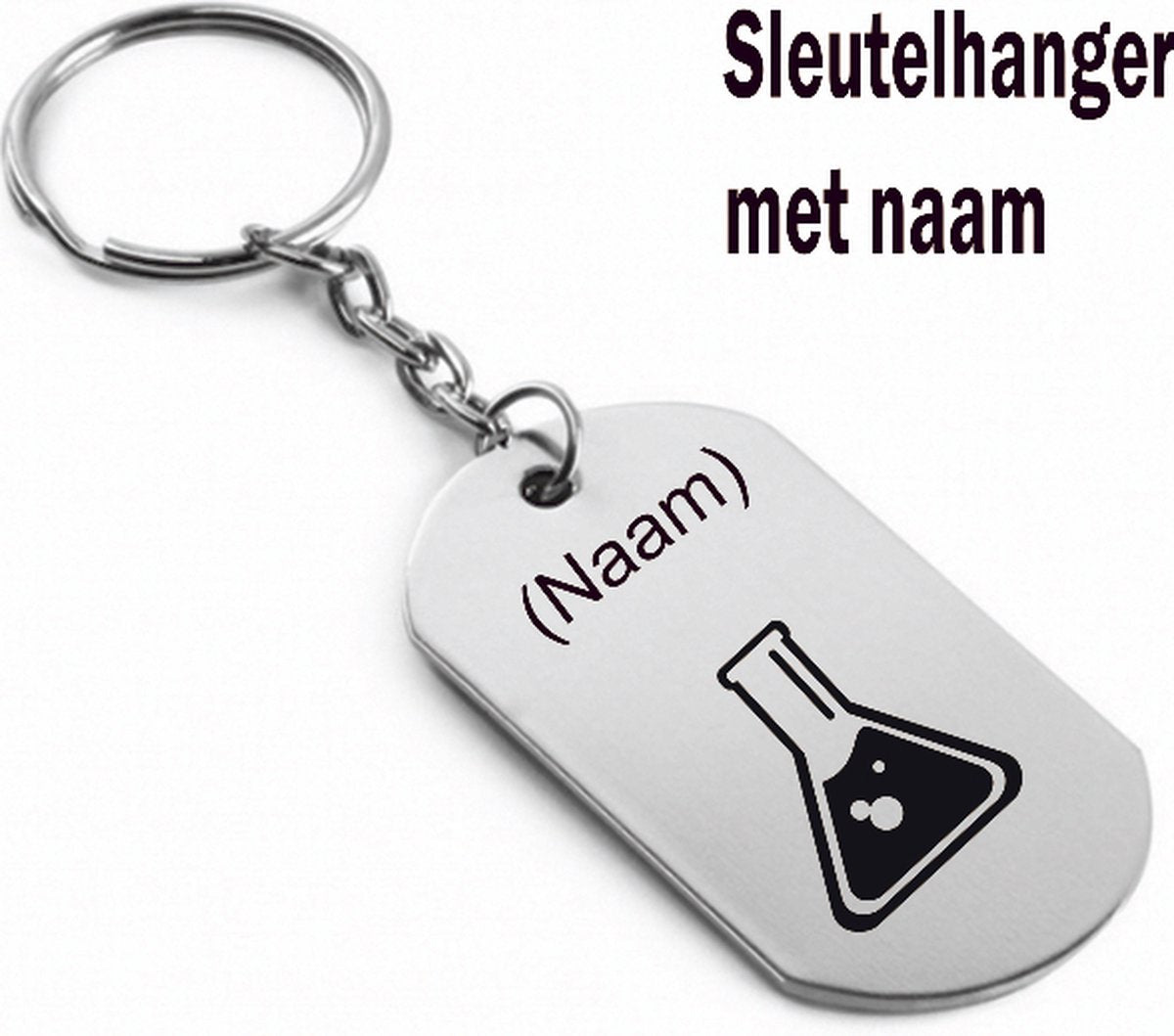 Scheikunde sleutelhanger met naam