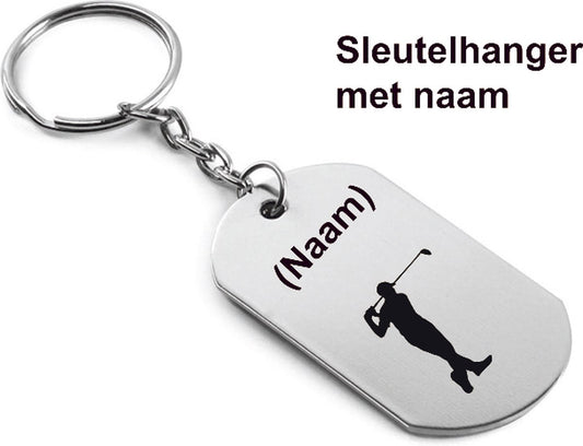 Golf sleutelhanger met naam