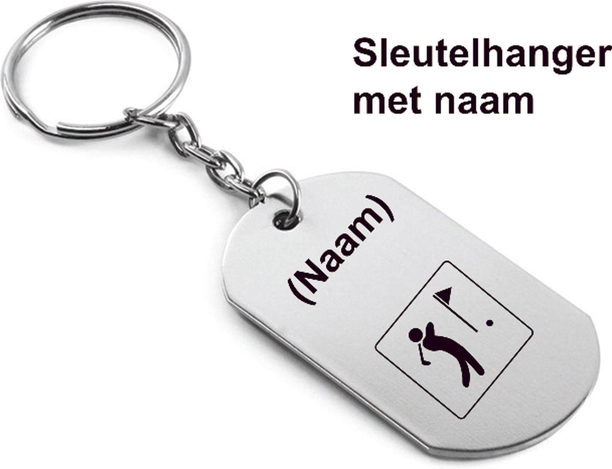 Golf sleutelhanger met naam