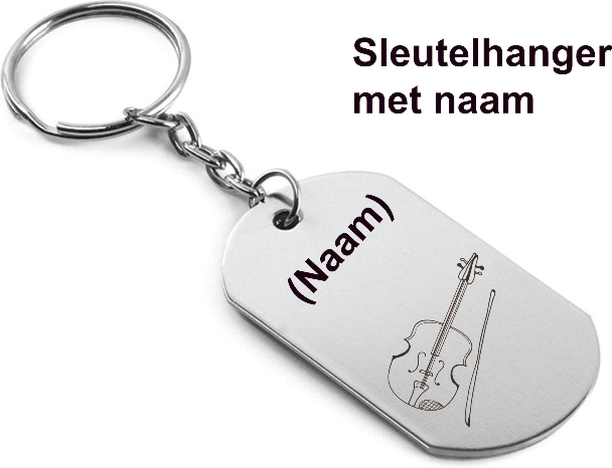 Viool sleutelhanger met naam