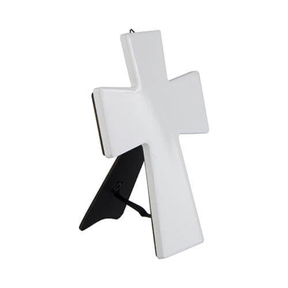 Keramisch Frame Kruis – Wit Glanzend (Personaliseerbaar)
