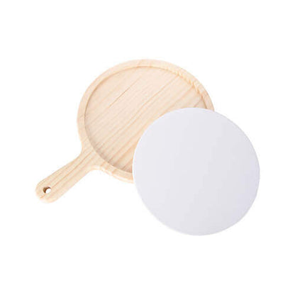 Houten Kaasplank Rond met Keramische Tegel (Personaliseerbaar)