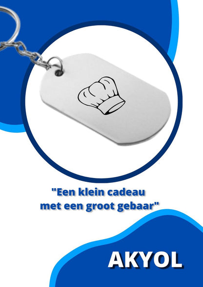 Koken sleutelhanger met naam