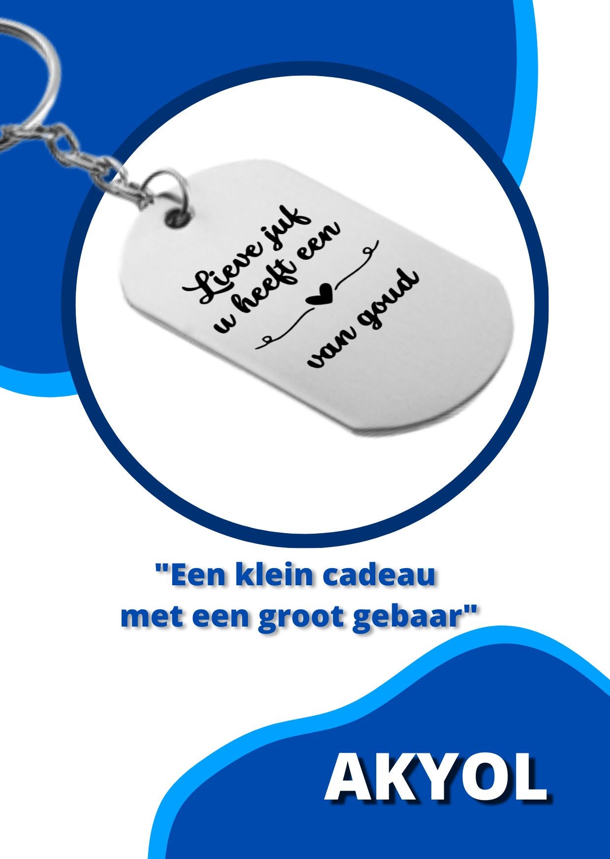 lieve juf u heeft een hart van goud sleutelhanger