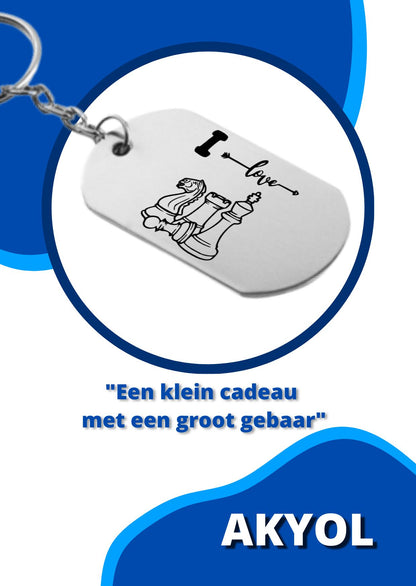 i love schaken sleutelhanger