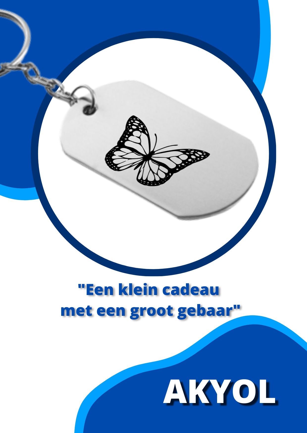 Vlinder sleutelhanger met naam