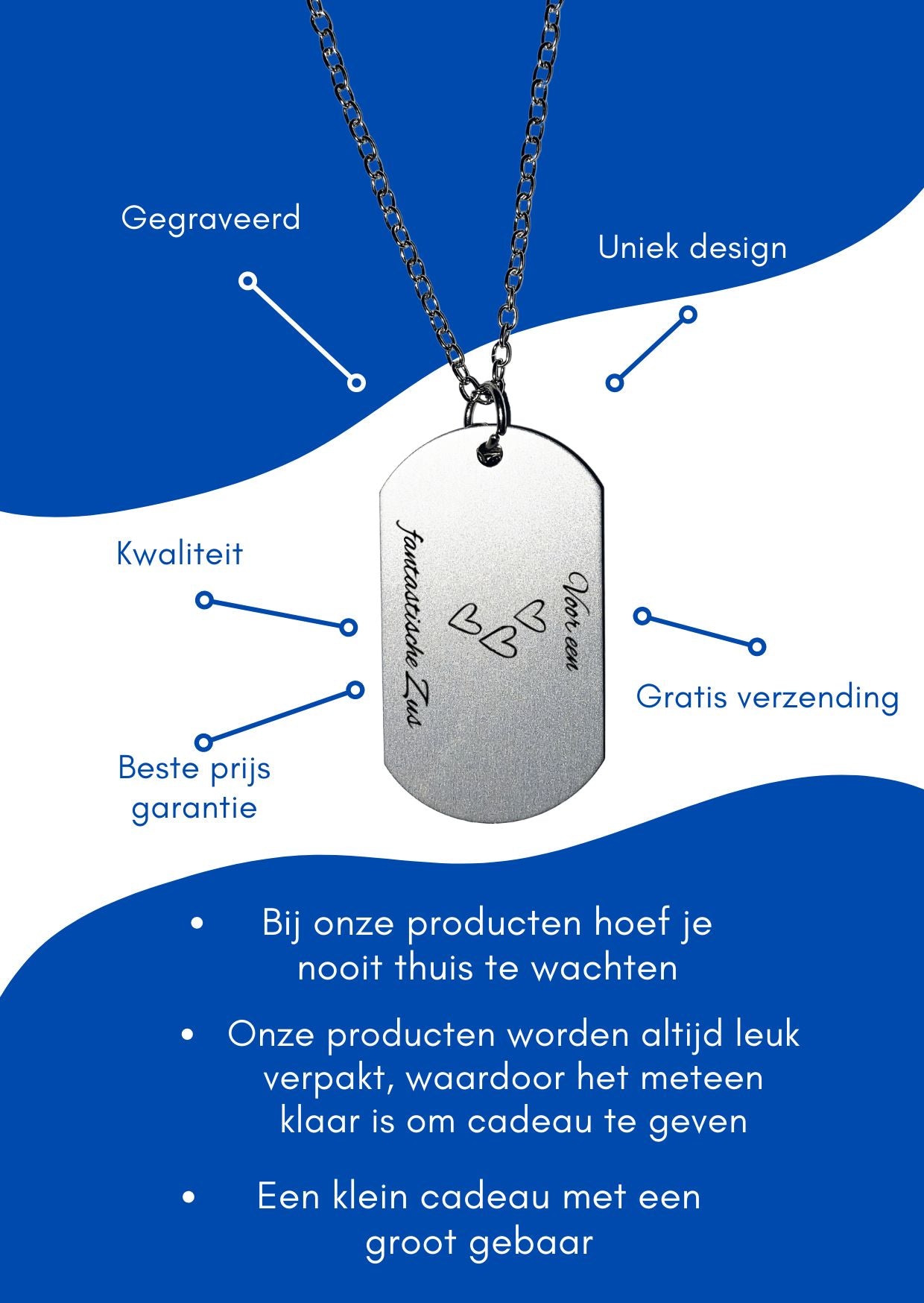 voor een fantastische zus ketting