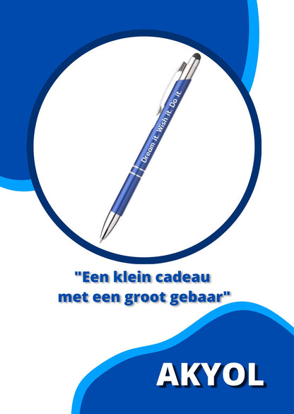 dream it. wish it. do it. pen - gegraveerd 🔵 🔴 ⚫