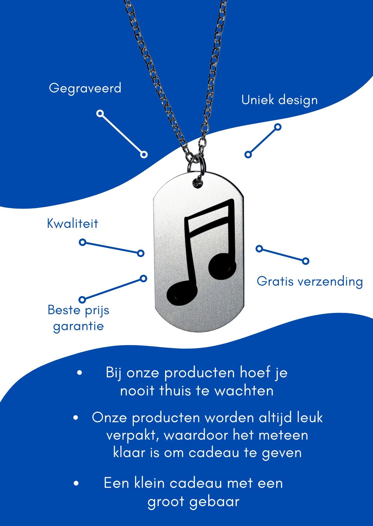 muzieknoot ketting