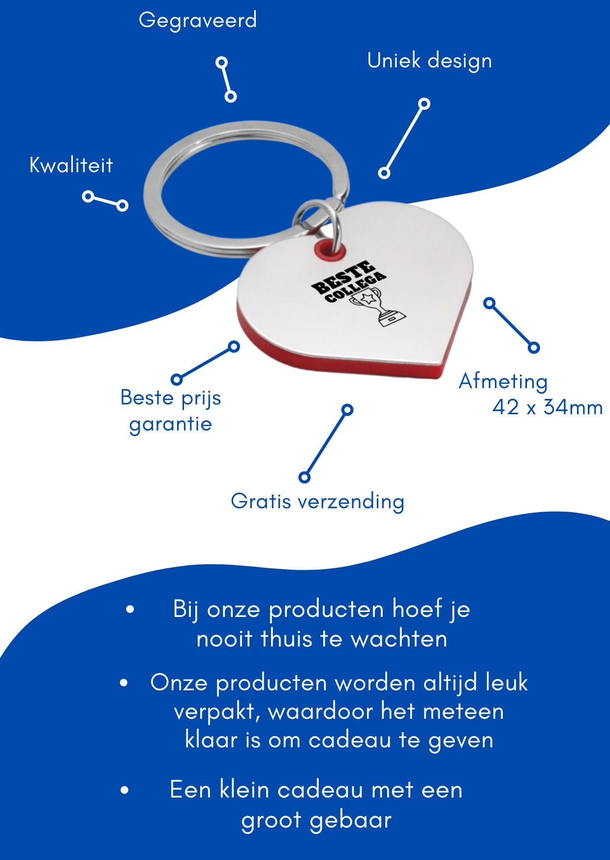 collega sleutelhanger hartvorm