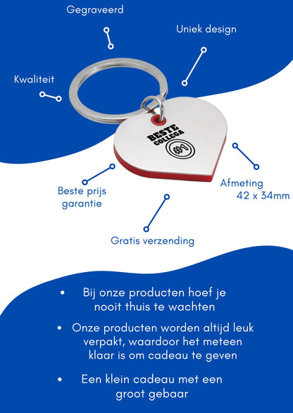 collega sleutelhanger hartvorm