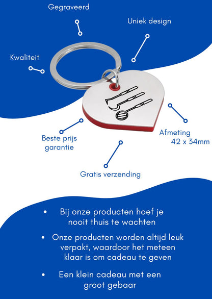 tandarts sleutelhanger hartvorm