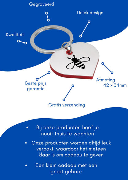 bij sleutelhanger hartvorm