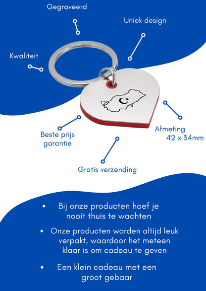 turkije sleutelhanger hartvorm