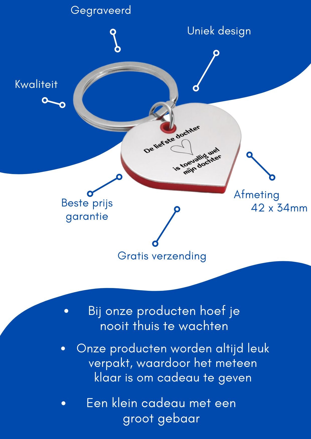 de liefste dochter is toevallig wel mijn dochter sleutelhanger hartvorm