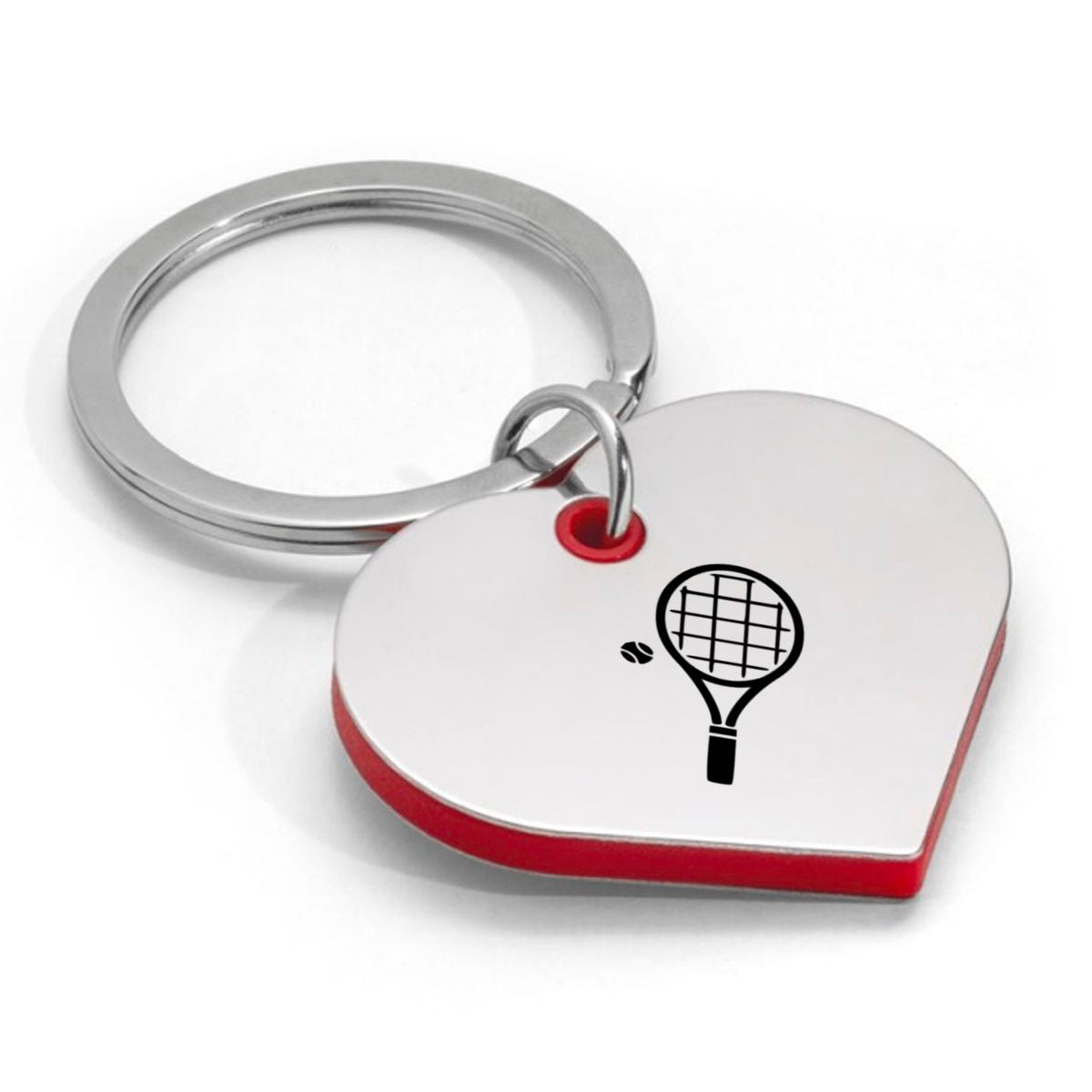 tennisraket sleutelhanger hartvorm