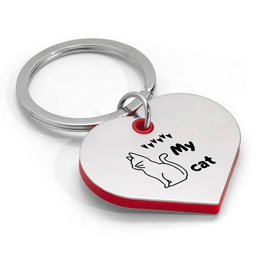 love my cat sleutelhanger hartvorm