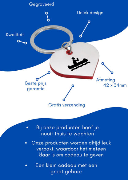 roeien sleutelhanger hartvorm