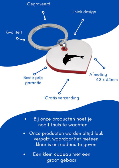 dolfijn sleutelhanger hartvorm