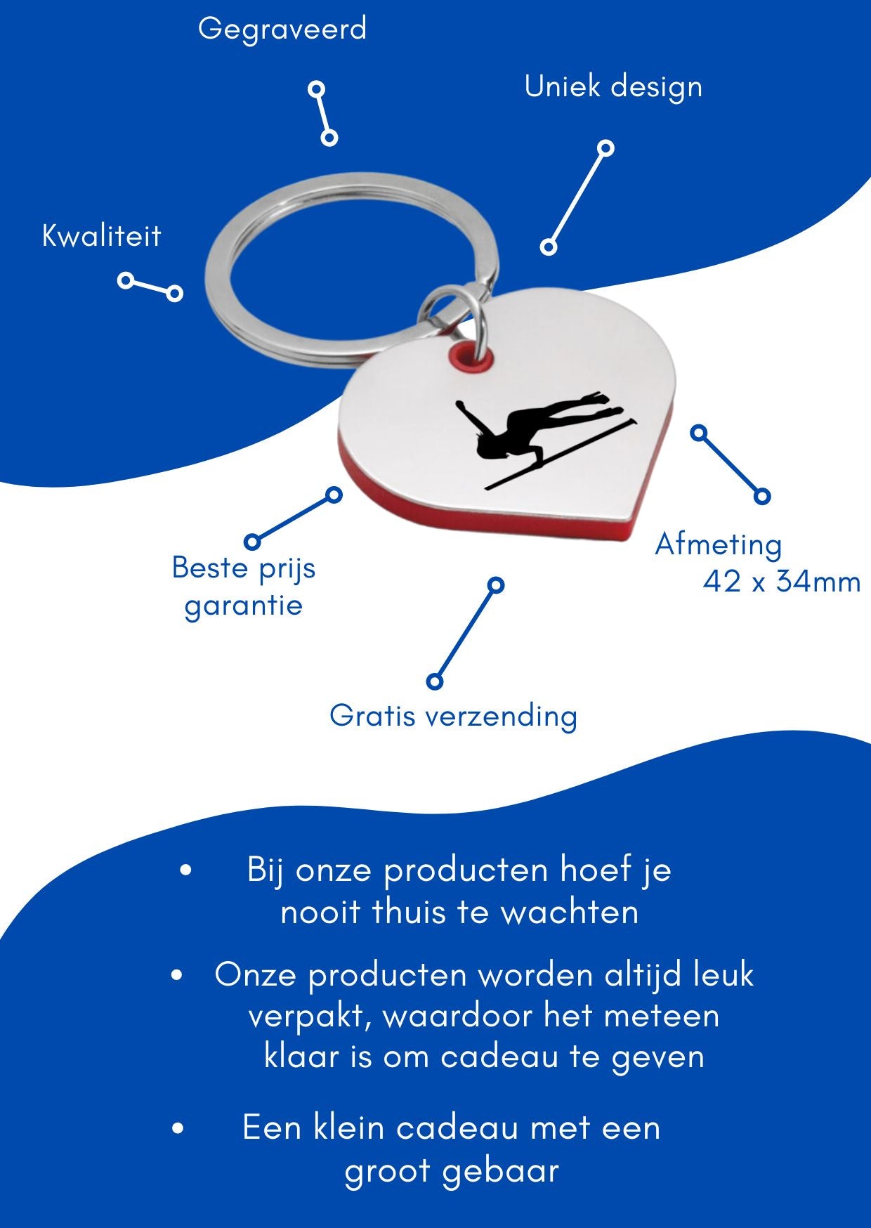 paaldanseres sleutelhanger hartvorm