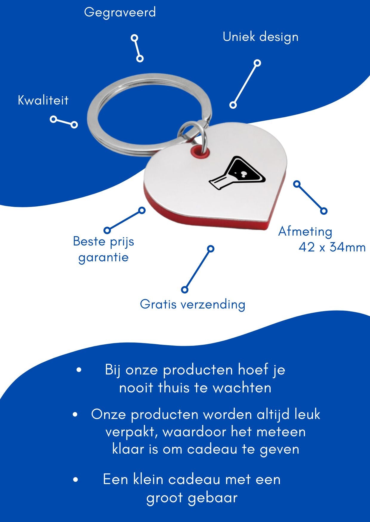 scheikunde sleutelhanger hartvorm