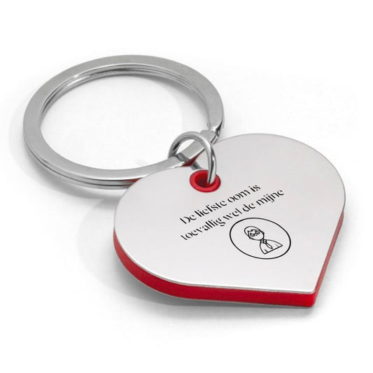 de liefste oom is toevallig wel de mijne sleutelhanger hartvorm