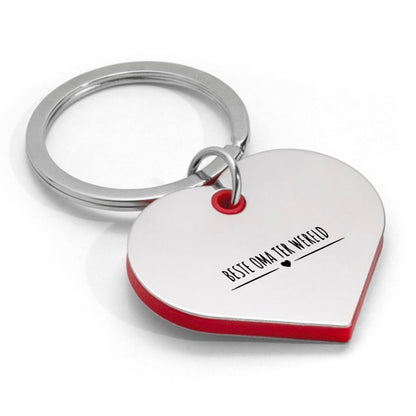 beste oma ter wereld sleutelhanger hartvorm