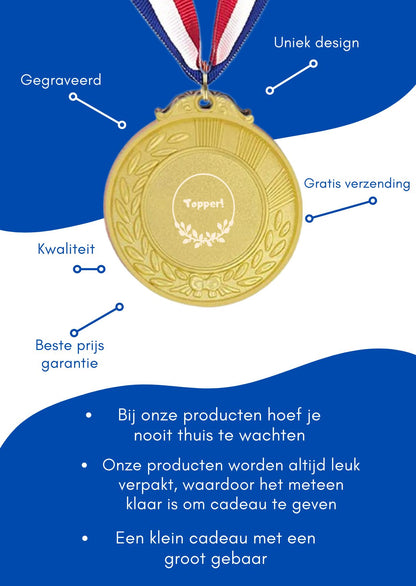je bent een topper medaille 🥇🥈🥉