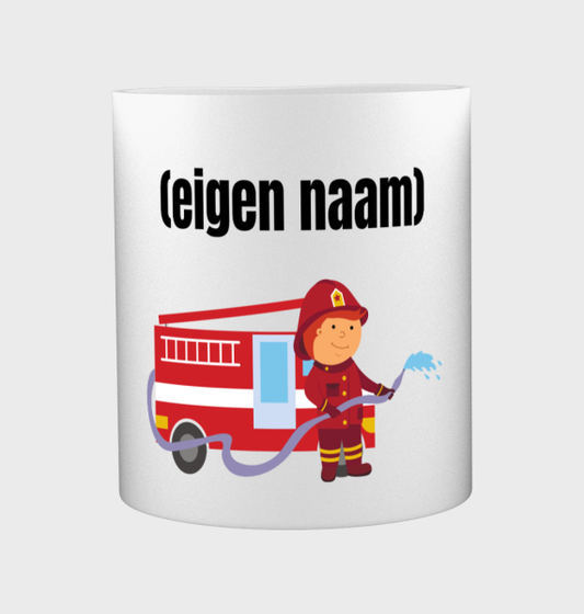 brandweerman met brandweerwagen Koffiemok - Theemok