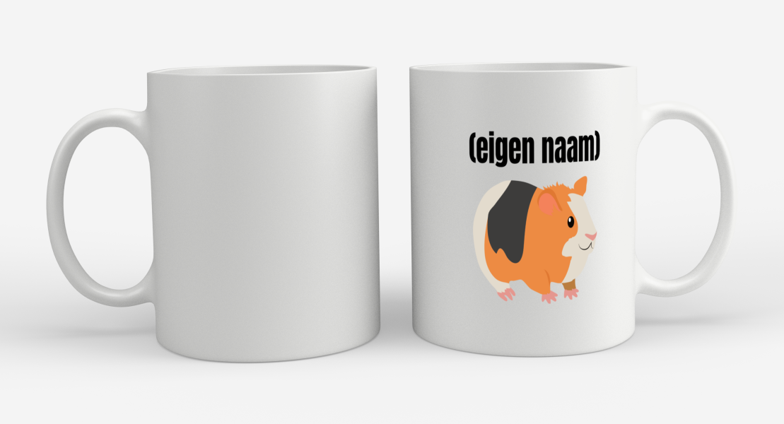 cavia met eigen naam Koffiemok - Theemok