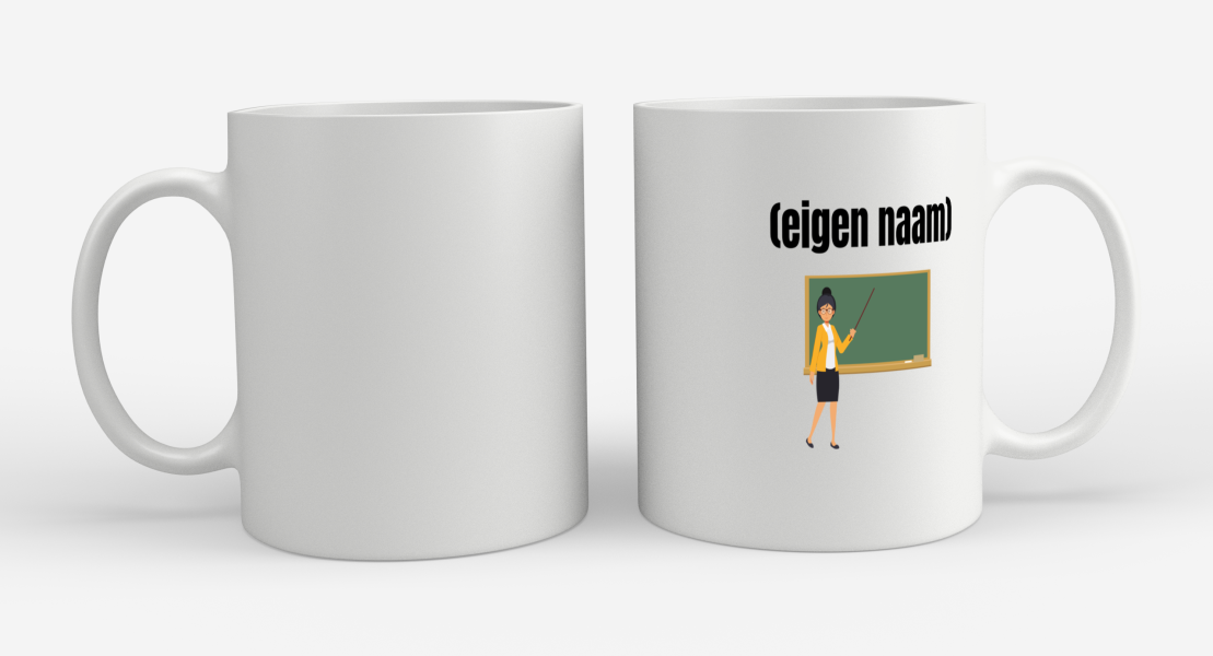 docent met krijtbord met eigen naam Koffiemok - Theemok