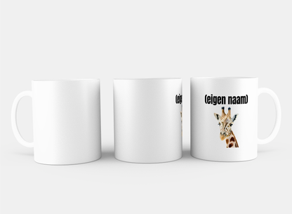 giraffe met eigen naam Koffiemok - Theemok