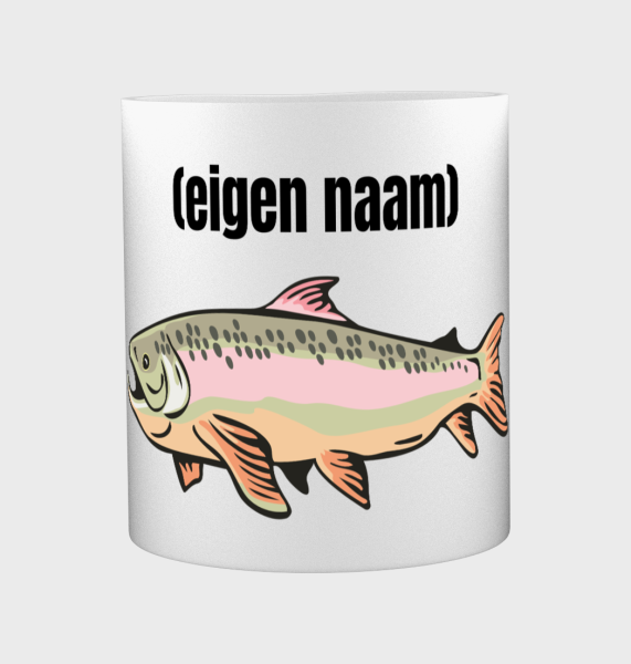 vis met eigen naam Koffiemok - Theemok